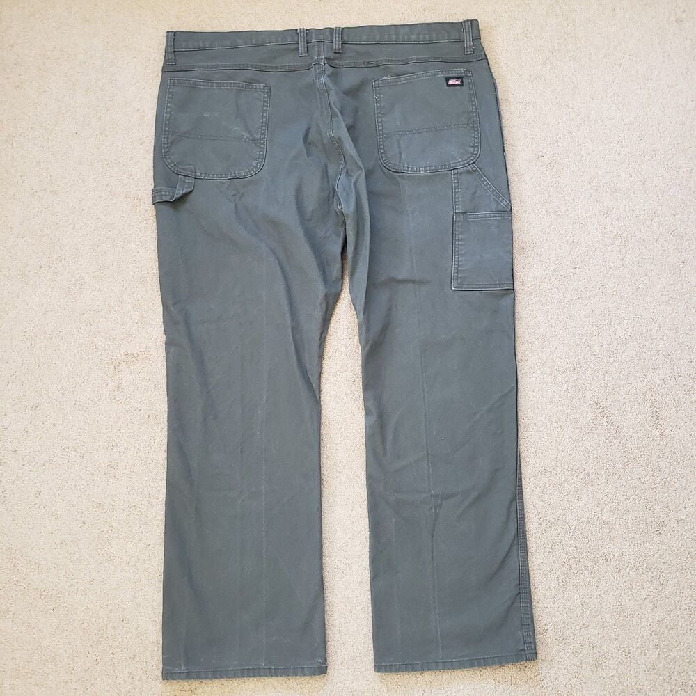 Lot Of 2 Dickies Carpenter Pants Size 44x32 Mens Beige & Gray Duck Canvas - Picture 5 of 16